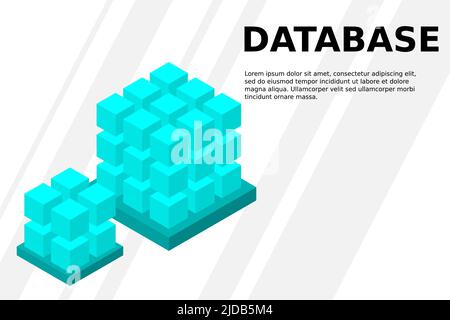 Isometric Digital Technology Web Banner. BIG DATA Machine Learning Algorithms. Analysis and Information. Big Data Access Storage Distribution Informat Stock Vector