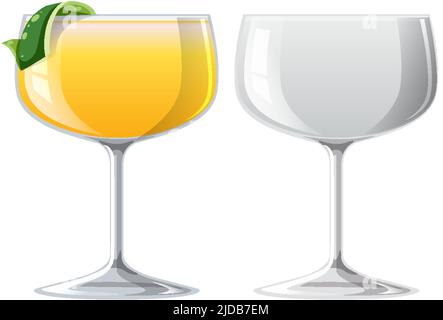 Daiquiri cocktail in the glass illustration Stock Vector