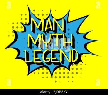 Man Myth Legend Haltone comic style vector illustration. Stock Vector