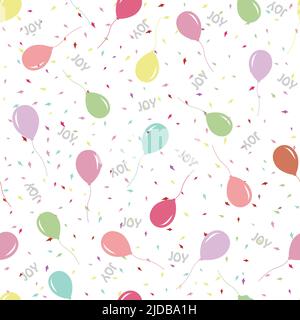 Balloons Seamless vector repeat pattern. Party pattern designs. For kids products, Wrapping, Birthday cards, scrapbooking and other paper uses Stock Vector