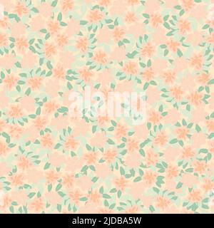 Cute pastel colours vector floral repeat background pattern for allover print, textile,paper, interior and packaging purposes. Surface pattern design Stock Vector