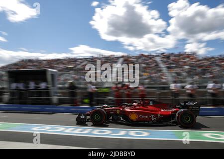 16 LECLERC Charles (mco), Scuderia Ferrari F1-75, action during the Formula 1 AWS Grand Prix du Canada 2022, 9th round of the 2022 FIA Formula One World Championship, on the Circuit Gilles Villeneuve, from June 17 to 19, 2022 in Montreal, Canada - Photo: Dppi/DPPI/LiveMedia Stock Photo