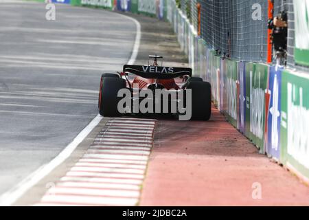 16 LECLERC Charles (mco), Scuderia Ferrari F1-75, action during the Formula 1 AWS Grand Prix du Canada 2022, 9th round of the 2022 FIA Formula One World Championship, on the Circuit Gilles Villeneuve, from June 17 to 19, 2022 in Montreal, Canada - Photo: Dppi/DPPI/LiveMedia Stock Photo