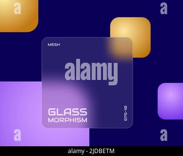 Transparent square in glassmorphism style. Place for your texts. Vector illustration. Stock Vector