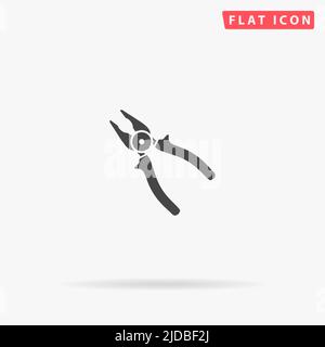 Pliers flat vector icon. Hand drawn style design illustrations. Stock Vector