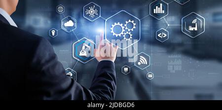 Automation software technology process System business concept 2022. Stock Photo