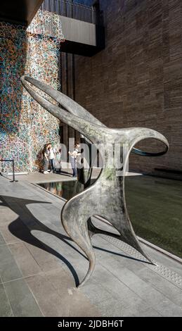 Abstract metal sculpture in front of MKM Cultural centre, istanbul Turkey Stock Photo