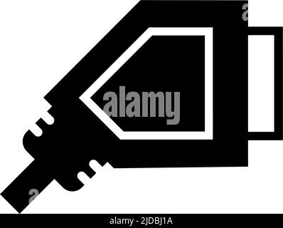 SCART Connector Cable for TV Displays, DVD, Receiver. Flat Vector Icon illustration. Simple black symbol on white background. SCART Connector Cable si Stock Vector