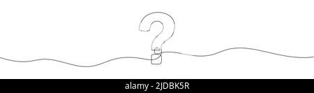 Question mark linear background. One continuous line drawing of question mark. Vector illustration. Question mark isolated Stock Vector