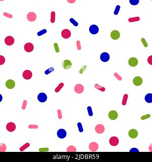 Stylish abstract seamless background. Rounded lines, sticks and circles. Purple and pink shades Stock Vector