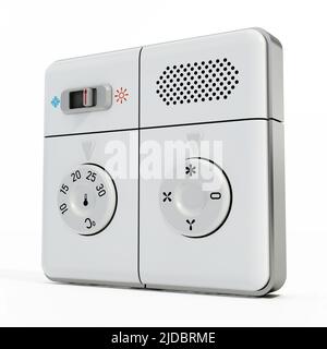 Air conditioner panel isolated on white background. 3D illustration. Stock Photo