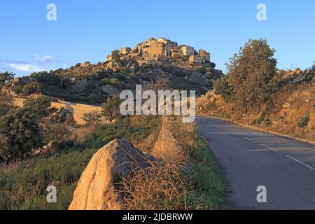 France, Upper Corsica Sant'Antonino, classified village, hilltop village of Balagne Stock Photo