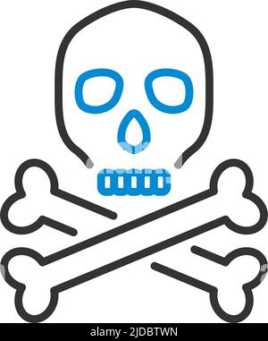 Poison Sign Icon. Editable Bold Outline With Color Fill Design. Vector ...