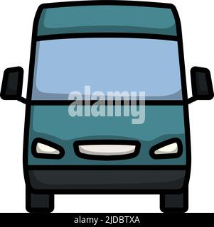 Van Icon. Editable Bold Outline With Color Fill Design. Vector Illustration. Stock Vector
