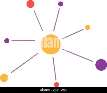 Connection in molecular physics semi flat color vector object Stock Vector