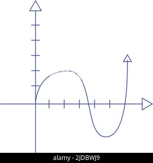 Graphing function semi flat color vector object Stock Vector