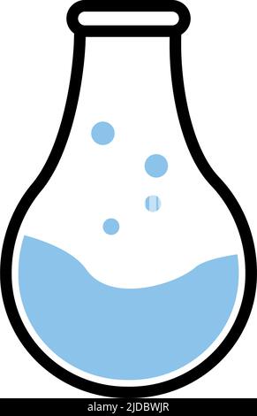 Bulb shaped flask semi flat color vector object Stock Vector