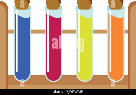 Sample tubes with cork stoppers semi flat color vector object Stock Vector