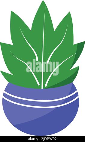 Houseplant in rounded ceramic pot semi flat color vector object Stock Vector