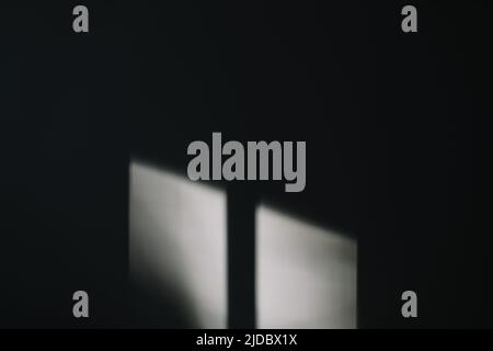Abstract architecture shadow and lights on white wall from window, monochrome, black and white  Stock Photo