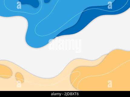 Abstract hand drawing doodles template design of minimal color style template. Overlapping artwork wavy cover background. Vector Stock Vector