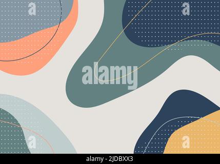 Abstract colorful doodle shapes template design artwork. Overlapping artwork decoration style background. Vector Stock Vector