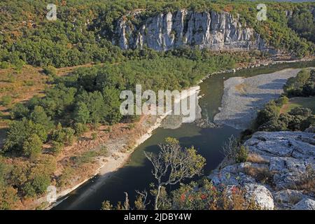France, Ardèche, Balazuc, landscape of gorges of Ardèche Stock Photo