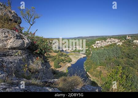 France, Ardèche, Balazuc, village labeled Les Plus Beaux Villages de France, located in the gorges of the Ardèche Stock Photo