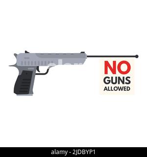 Pistol with banner Stock Vector