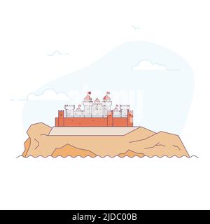 Castle on the cliff Stock Vector