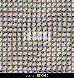 Optical illusion seamless pattern in yellow and blue colours Stock Vector