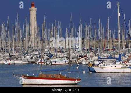 France, Herault, Sète, port city of the Mediterranean, the lighthouse, the marina Stock Photo