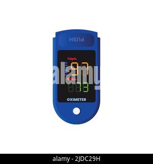 Fingertip pulse oximeter. Flat style. Vector illustration Stock Vector