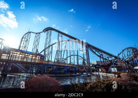 Fuji, Japan - January 08, 2020: The most Exciting and Highest Roller