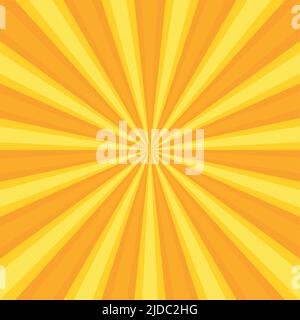 Radial yellow sun rays, bright web template texture background - Vector illustration Stock Vector