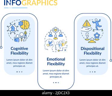 Leader flexible types rectangle infographic template Stock Vector