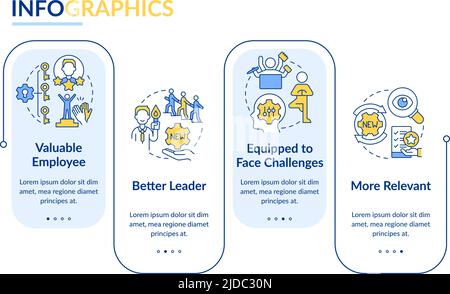 Workplace adaptability advantages rectangle infographic template Stock Vector