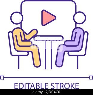 Dine-in movie theater RGB color icon Stock Vector