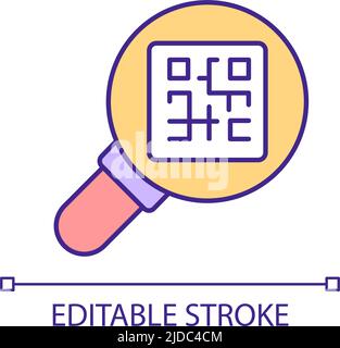 QR code scanning RGB color icon Stock Vector