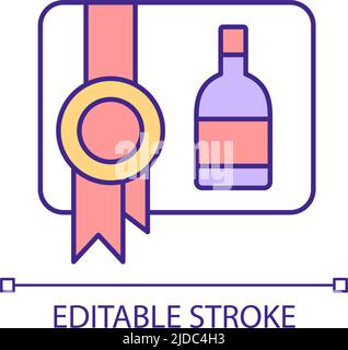 Gift certificate for winery tour RGB color icon Stock Vector