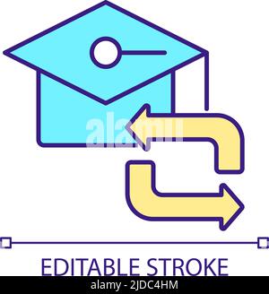 Repetition of academic material RGB color icon Stock Vector