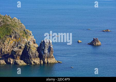 France, Manche Pointe du Cotentin, the Nose of Jobourg Stock Photo