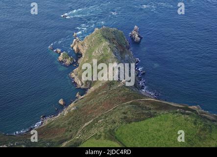 France, Manche Pointe du Cotentin, Nose of Jobourg, aerial view Stock Photo