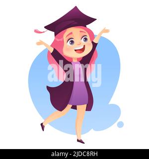 Vector illustration of Cartoon graduation girl Stock Vector Image & Art ...