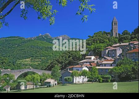 France, Hérault Olargues classified city 'Most beautiful villages of France', Parc Naturel Regional du Haut-Languedoc Stock Photo