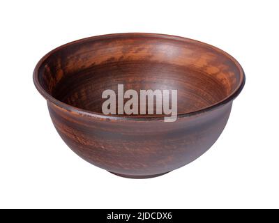 Handmade ceramic bowl inolated on white background Stock Photo