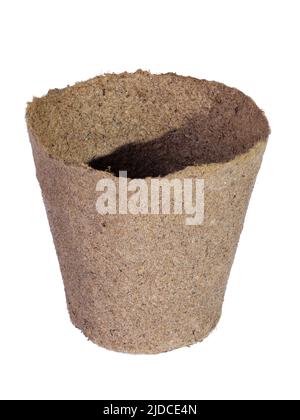 Single empty paper cup isolated on white background Stock Photo