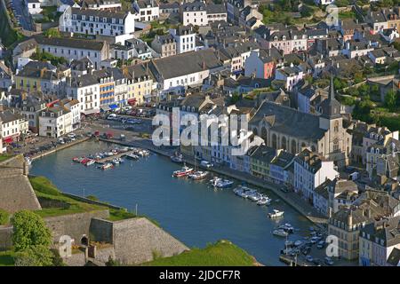 France, Morbihan Belle-Ile-en-Mer, Le Palais, Fort Vauban (aerial view) Stock Photo