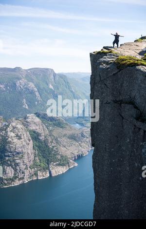 Preikestolen hike, Norway, Europe Stock Photo