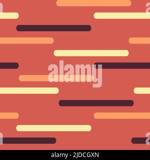 Seamless vector pattern with broken lines on orange background. Simple decorative wallpaper texture. Geometric fashion textile. Stock Vector